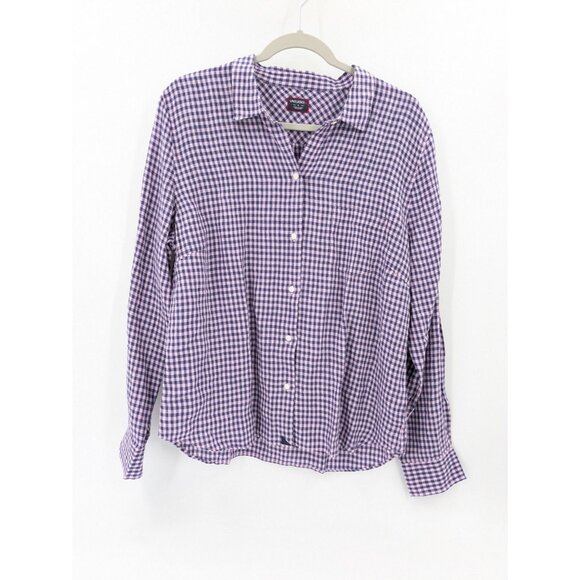 UNTUCKit‎ Sirah Long Sleeve Button Up Shirt Petite Womens Size 14 Purple Pink - Picture 1 of 9